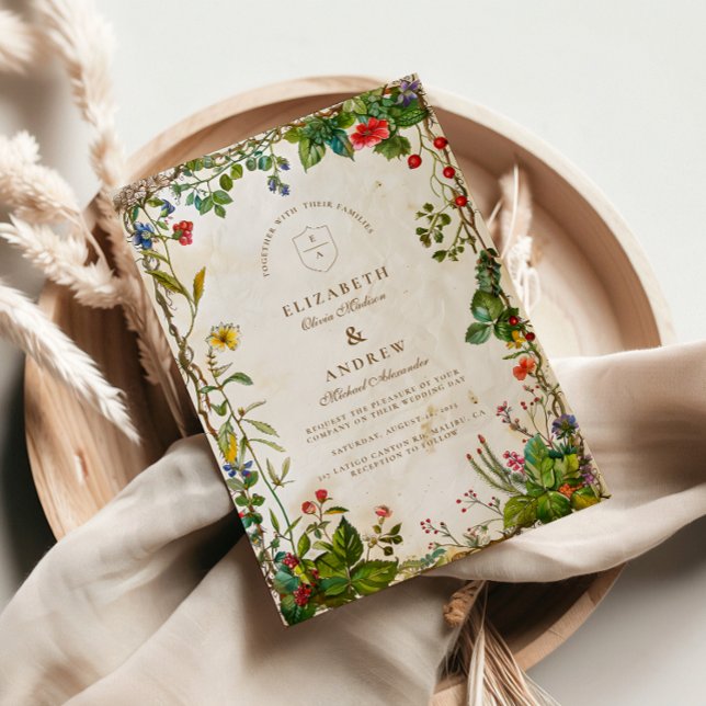 Invitation Mariage vintage Forest Berry (Créateur téléchargé)