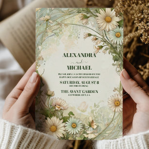Invitation Mariage vintage Marguerite Daisies