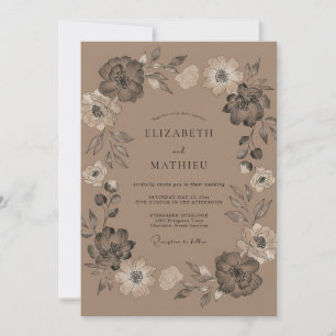 Invitation Mariage Vintage Mocha Humeur