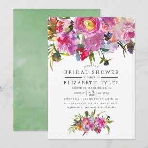 Invitation Mariage Vintage Rose Pivoines Aquarelle