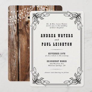 Invitation Mariage vintage rustique élégant