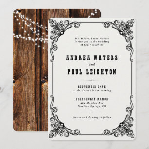 Invitation Mariage vintage rustique élégant