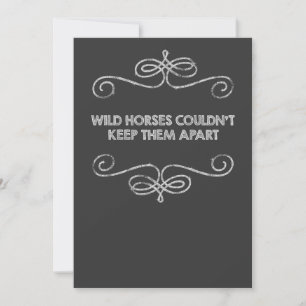 Invitation Mariage Vintage Tableau Noir Chevaux Sauvages
