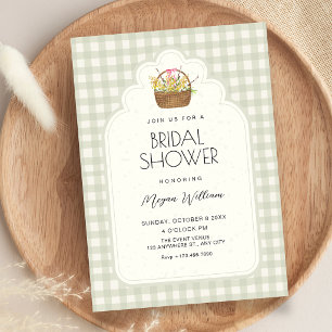 Invitation Mariage vintage vert tendre