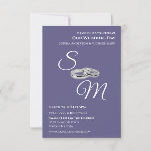 Invitation Mariage violet et blanc