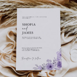 Invitation Mariage violet invite Modèle