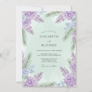 Invitation Mariage Violet Menthe Wisteria