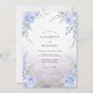 Invitation Mariage Violet Pervenche Wisteria