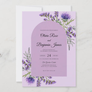 Invitation Mariage Violet Thistle Gris Eucalyptus
