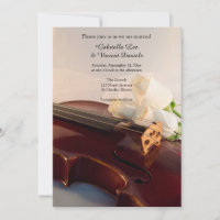 Mariage violon et rose blanche