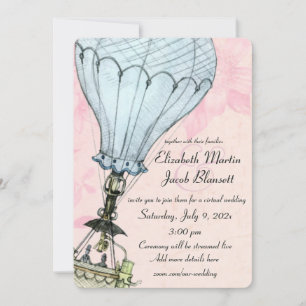 Invitation Mariage virtuel à air chaud vintage