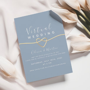 Invitation Mariage Virtuel Bleu Poussiéreux