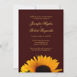 Invitation Mariage virtuel de tournesol rustique