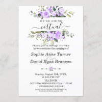 Mariage virtuel des fleurs de lavande aquarelle