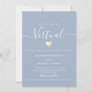 Invitation Mariage virtuel Dusty Blue