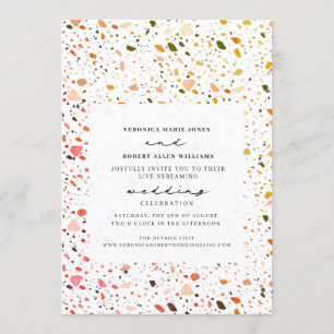 Invitation Mariage virtuel en direct du désert Terrazzo