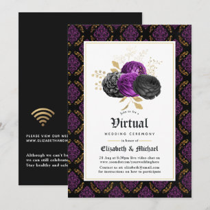 Invitation Mariage Virtuel Floral Gothique en Ligne