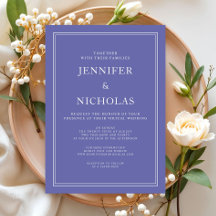 Mariage virtuel moderne élégant formel violet