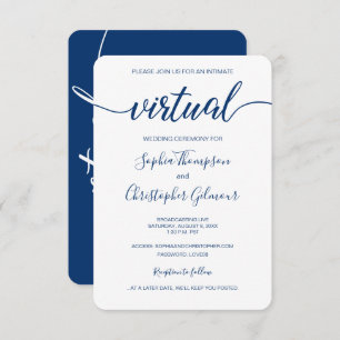 Invitation Mariage VIRTUEL personnalisé Royal Blue Chic