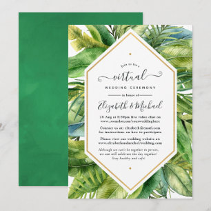 Invitation Mariage Virtuel Tropical En Ligne Aquarelle
