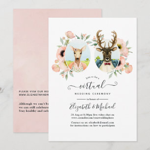 Invitation Mariage virtuel Whimsical Woodland Forest Deer