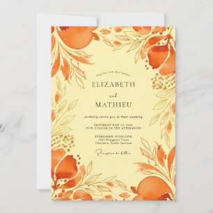 Invitation Mariage Vivant Méditerranéen Orange