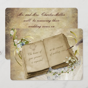 Invitation Mariage Vow Renewal Livre vintage
