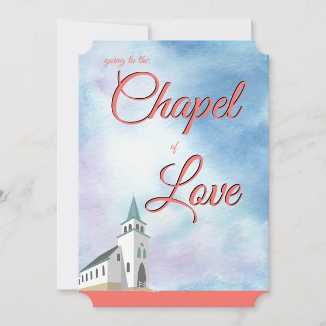 Invitation Mariage Vows Coral Chapelle de l'Amour Vivre (Devant)