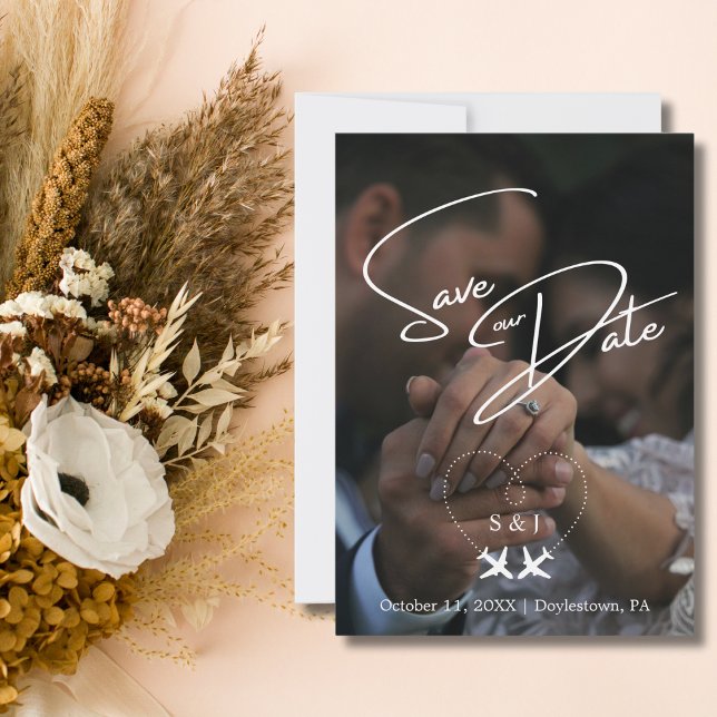 Invitation Mariage Voyage Avion Coeur Moderne Enregistrer La  (Créateur téléchargé)