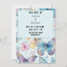 Mariage Whimsical Blue Butterflies