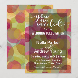 Invitation Mariage Whimsical coloré Blanc Vous êtes invité
