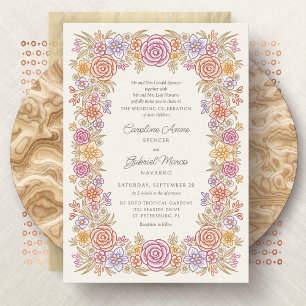 Invitation Mariage Whimsical Fleur sauvage d'automne