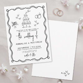 Invitation Mariage Whimsical tiré main