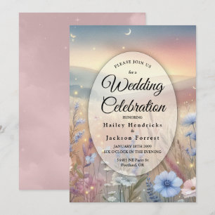 Invitation Mariage Whispers Fleur sauvage Lune