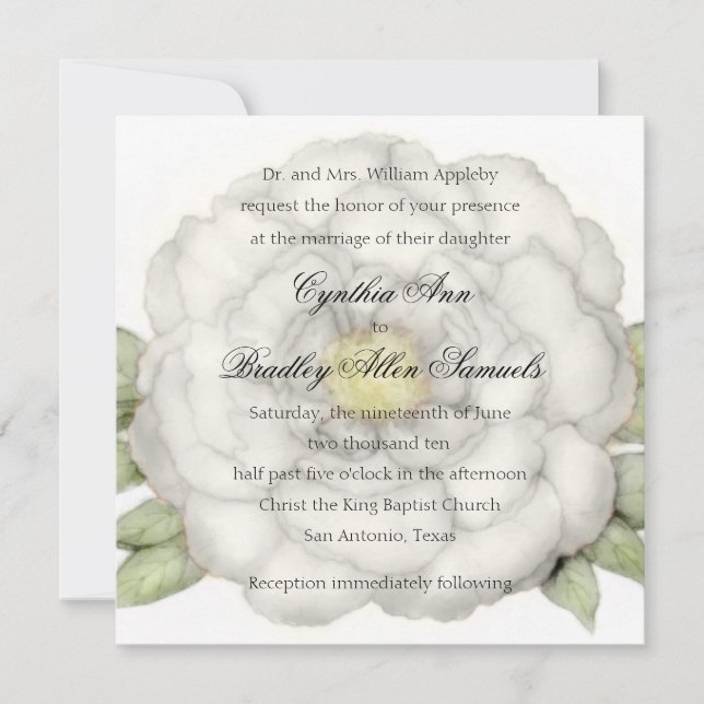 Invitation Mariage White Peony (Devant)