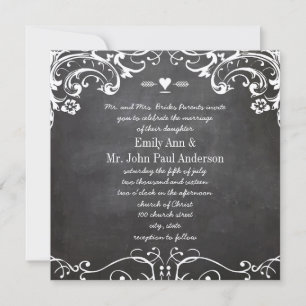 Invitation Mariages à la typographie sur tableau noir
