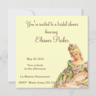 Invitation Marie Antoinette Bridal Shower
