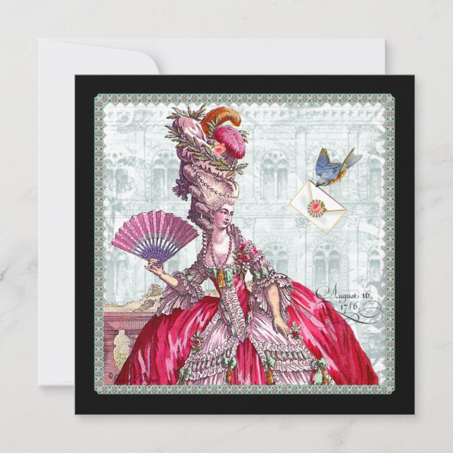 Invitation Marie Antoinette Bridal Shower (Devant)