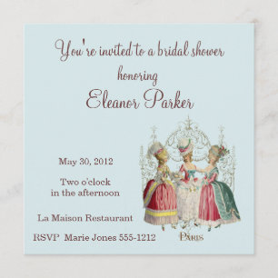Invitation Marie Antoinette Dames Envoi d'une douche nuptiale