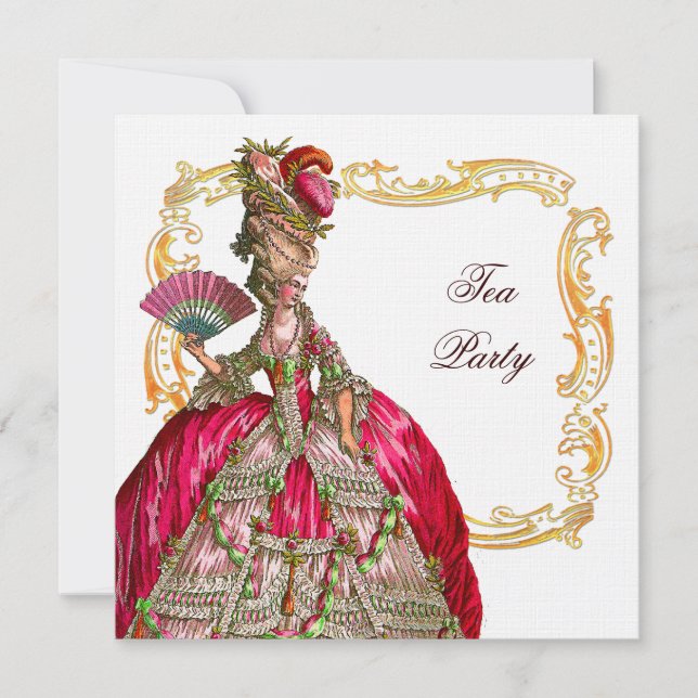 Invitation Marie Antoinette & Gold Frame (Devant)