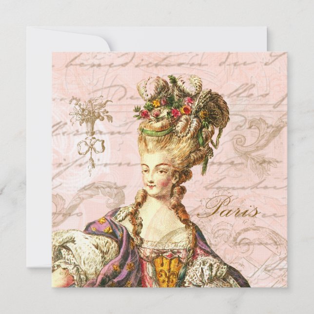 Invitation Marie Antoinette Qu'ils mangent du gâteau (Devant)