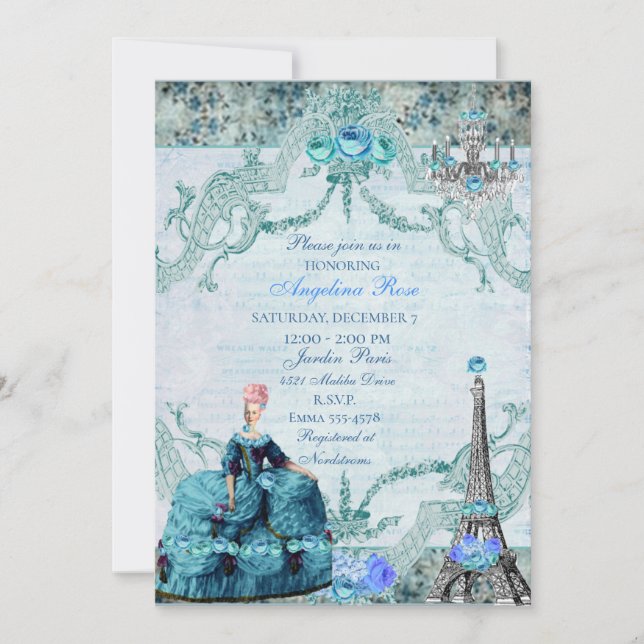 Invitation Marie Antoinette Reine de France (Devant)