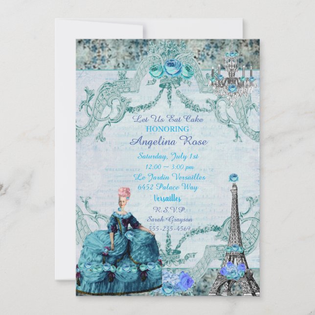 Invitation Marie Antoinette Reine de France (Devant)