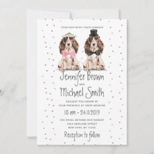 Invitation Marié Cocker Spaniel à la Saint-Valentin Mariage C