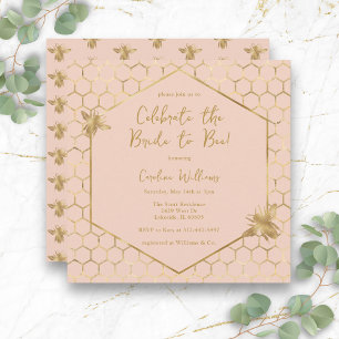 Invitation Mariée à Abee Elégante Fête des mariées en or rose