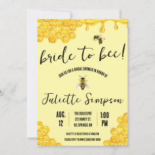 Invitation Mariée à Bee ! Abeille de miel, Miel, Fête des mar
