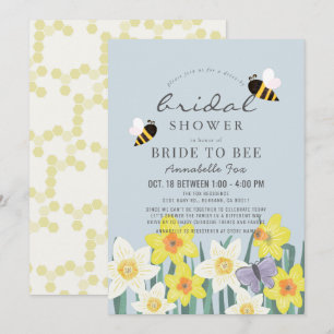 Invitation Mariée à Bee Daffodil Blue Drive par Fête des mari
