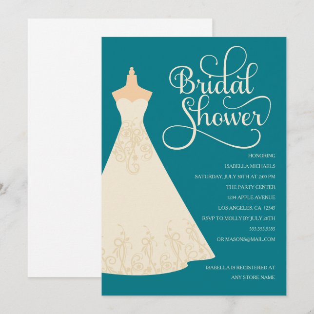 Invitation Mariée à être - Peau claire| Choisir la couleur Ar (Devant / Derrière)