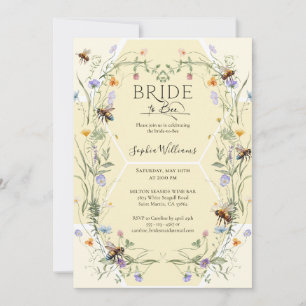 Invitation Mariée à l'abeille Fleurs sauvages Abeilles Enterr