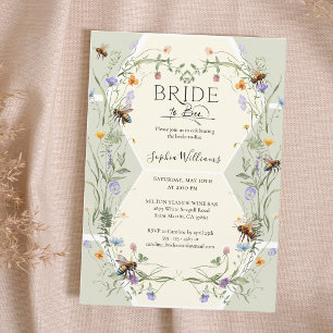 Invitation Mariée à l'abeille Fleurs sauvages Abeilles Enterr